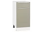Шкаф нижний с 1-ой дверцей и ящиком Фьюжн Silky Grey Белый 816*400*480