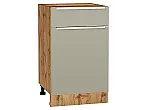 Шкаф нижний с 1-ой дверцей и ящиком Фьюжн Silky Grey Дуб Вотан 816*500*480