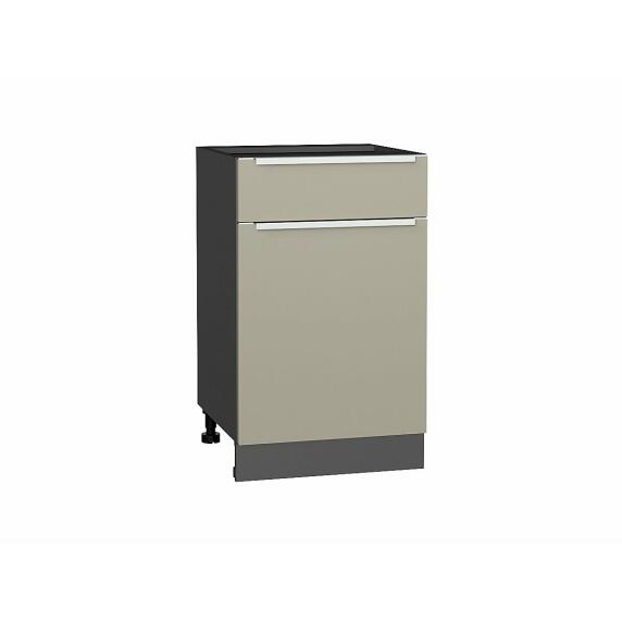 Шкаф нижний с 1-ой дверцей и ящиком Фьюжн Silky Grey Graphite 816*500*480