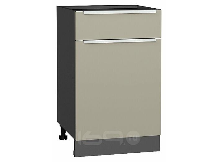 Шкаф нижний с 1-ой дверцей и ящиком Фьюжн Silky Grey Graphite 816*500*480