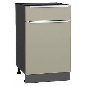 Шкаф нижний с 1-ой дверцей и ящиком Фьюжн Silky Grey Graphite 816*500*480