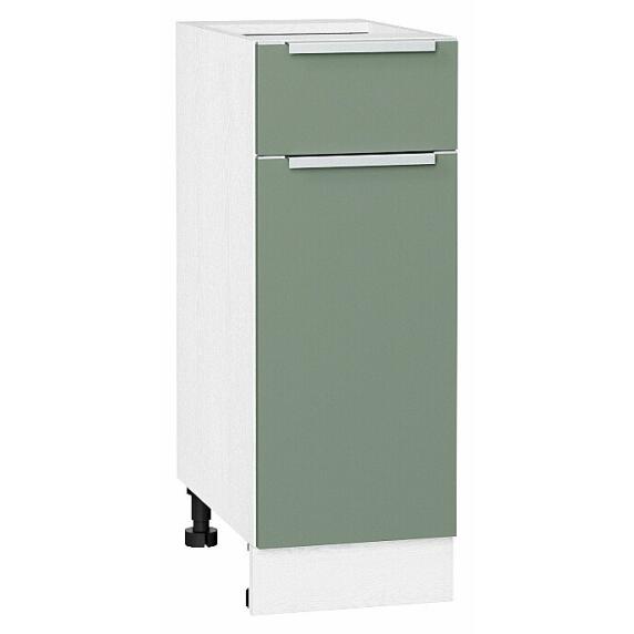 Шкаф нижний с 1-ой дверцей и ящиком Фьюжн Silky Mint Белый 816*300*480