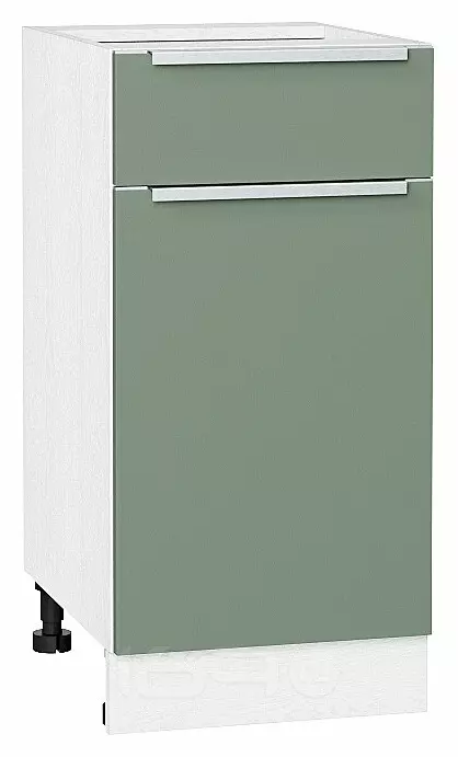 Шкаф нижний с 1-ой дверцей и ящиком Фьюжн Silky Mint Белый 816*400*480