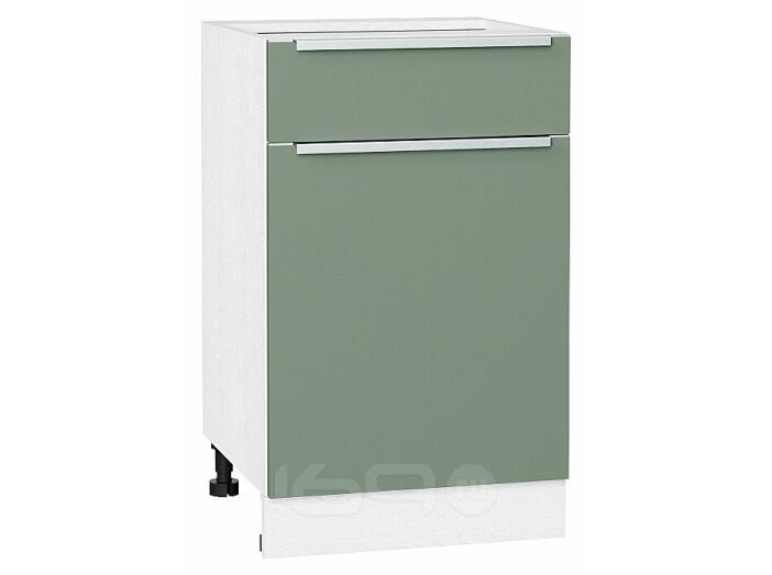 Шкаф нижний с 1-ой дверцей и ящиком Фьюжн Silky Mint Белый 816*500*480