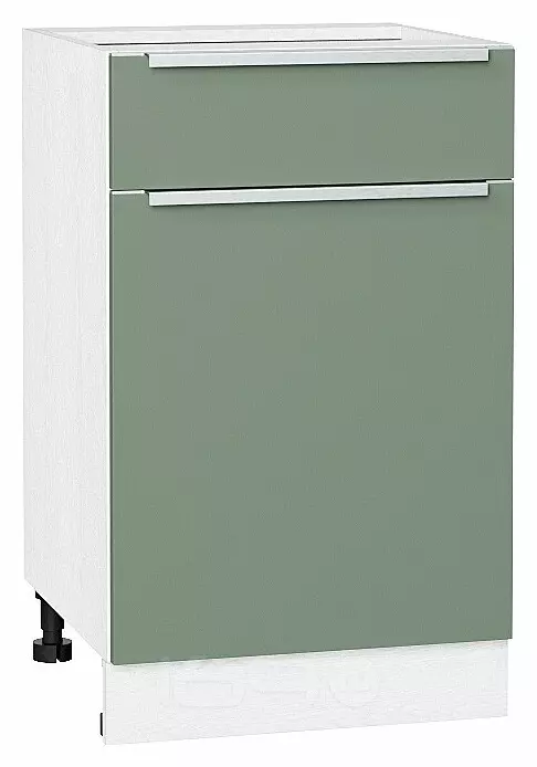 Шкаф нижний с 1-ой дверцей и ящиком Фьюжн Silky Mint Белый 816*500*480