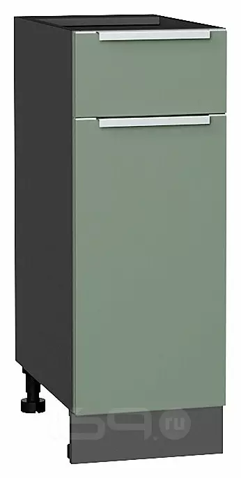 Шкаф нижний с 1-ой дверцей и ящиком Фьюжн Silky Mint Graphite 816*300*480