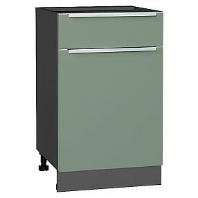 Шкаф нижний с 1-ой дверцей и ящиком Фьюжн Silky Mint Graphite 816*500*480