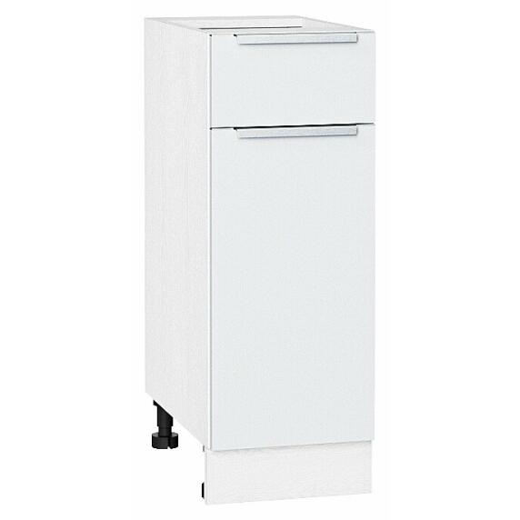 Шкаф нижний с 1-ой дверцей и ящиком Фьюжн Silky White Белый 816*300*480