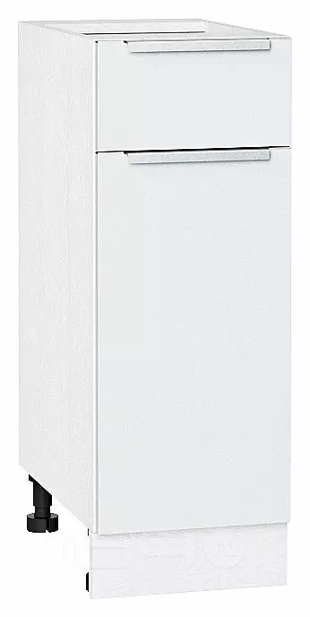 Шкаф нижний с 1-ой дверцей и ящиком Фьюжн Silky White Белый 816*300*480