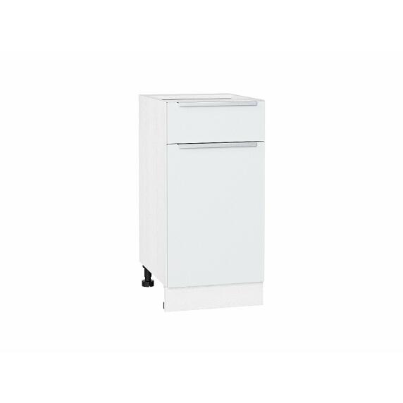 Шкаф нижний с 1-ой дверцей и ящиком Фьюжн Silky White Белый 816*400*480