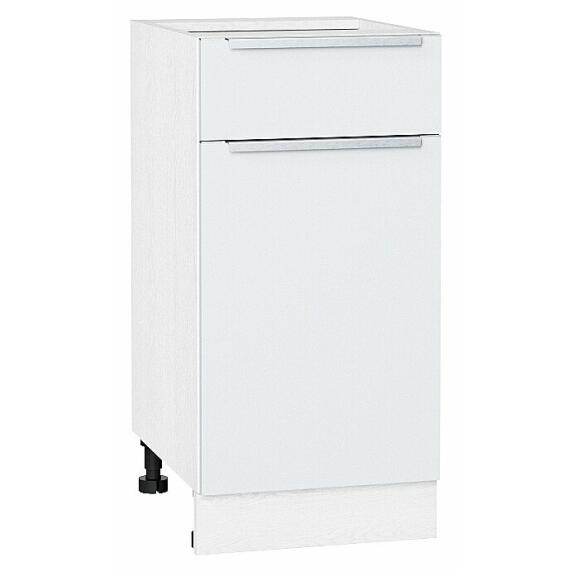 Шкаф нижний с 1-ой дверцей и ящиком Фьюжн Silky White Белый 816*400*480