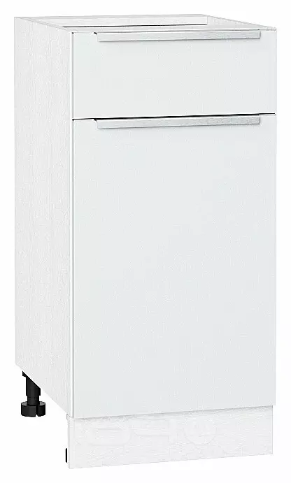 Шкаф нижний с 1-ой дверцей и ящиком Фьюжн Silky White Белый 816*400*480