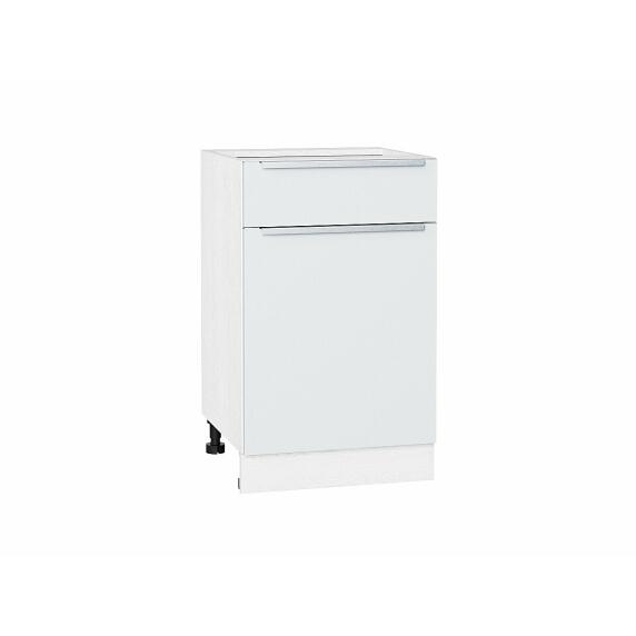 Шкаф нижний с 1-ой дверцей и ящиком Фьюжн Silky White Белый 816*500*480