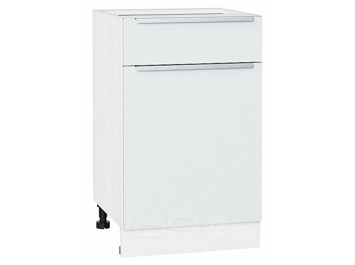 Шкаф нижний с 1-ой дверцей и ящиком Фьюжн Silky White Белый 816*500*480