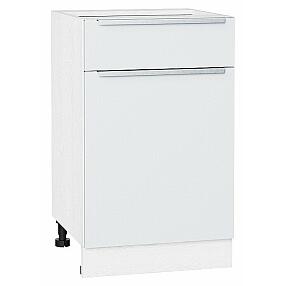 Шкаф нижний с 1-ой дверцей и ящиком Фьюжн Silky White Белый 816*500*480