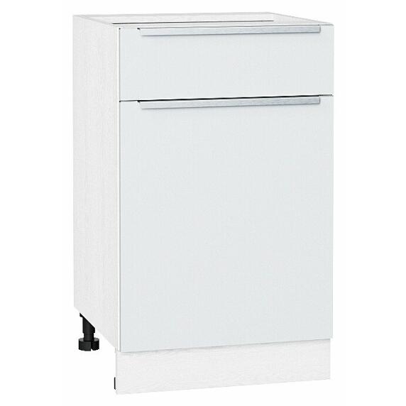 Шкаф нижний с 1-ой дверцей и ящиком Фьюжн Silky White Белый 816*500*480