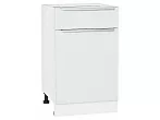 Шкаф нижний с 1-ой дверцей и ящиком Фьюжн Silky White Белый 816*500*480