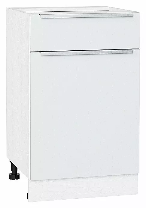 Шкаф нижний с 1-ой дверцей и ящиком Фьюжн Silky White Белый 816*500*480