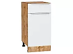 Шкаф нижний с 1-ой дверцей и ящиком Фьюжн Silky White Дуб Вотан 816*400*480