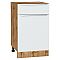 Шкаф нижний с 1-ой дверцей и ящиком Фьюжн Silky White Дуб Вотан 816*500*480 Шкаф нижний с 1-ой дверцей и ящиком Фьюжн Silky White Дуб Вотан 816*500*480