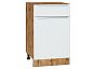 Шкаф нижний с 1-ой дверцей и ящиком Фьюжн Silky White Дуб Вотан 816*500*480