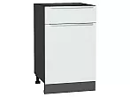 Шкаф нижний с 1-ой дверцей и ящиком Фьюжн Silky White Graphite 816*500*480