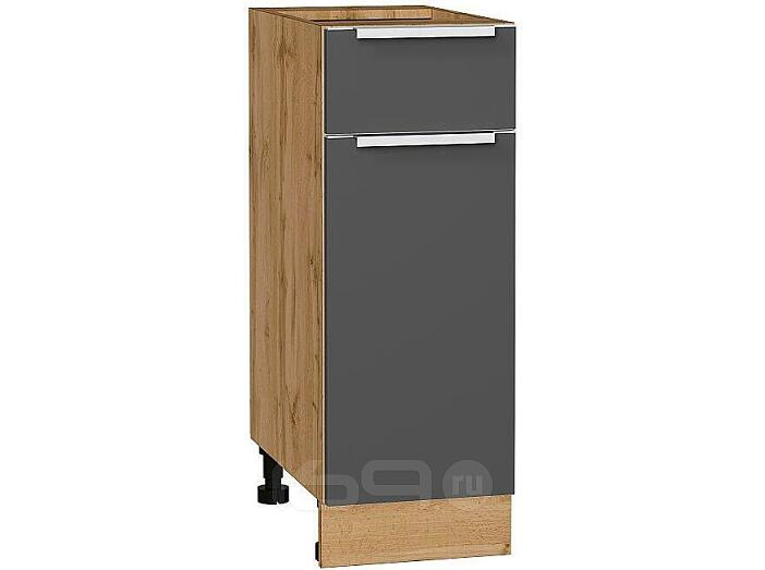 Шкаф нижний с 1-ой дверцей и ящиком Фьюжн Stormy Silk/Дуб Вотан 816*300*480