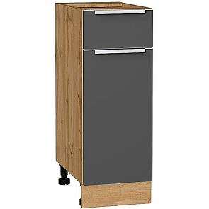 Шкаф нижний с 1-ой дверцей и ящиком Фьюжн Stormy Silk/Дуб Вотан 816*300*480