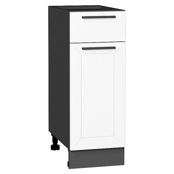 Шкаф нижний с 1-ой дверцей и ящиком Глетчер Айленд Силк Graphite 816*300*478
