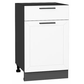 Шкаф нижний с 1-ой дверцей и ящиком Глетчер Айленд Силк Graphite 816*500*478