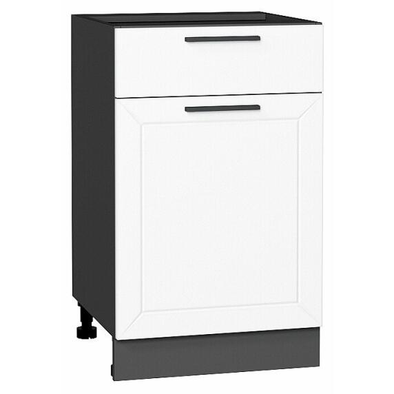 Шкаф нижний с 1-ой дверцей и ящиком Глетчер Айленд Силк Graphite 816*500*478