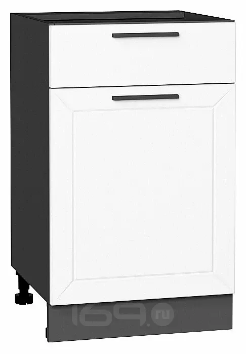 Шкаф нижний с 1-ой дверцей и ящиком Глетчер Айленд Силк Graphite 816*500*478