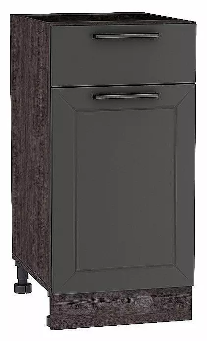Шкаф нижний с 1-ой дверцей и ящиком Глетчер Маренго Силк Graphite 816*400*478
