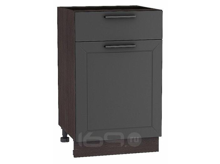 Шкаф нижний с 1-ой дверцей и ящиком Глетчер Маренго Силк Graphite 816*500*478