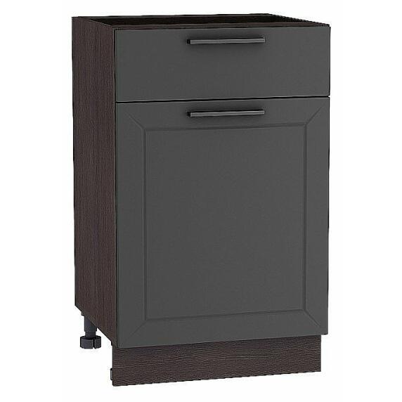 Шкаф нижний с 1-ой дверцей и ящиком Глетчер Маренго Силк Graphite 816*500*478