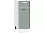 Шкаф нижний с 1-ой дверцей и ящиком Квадро Аквамарин/Белый 816*300*481