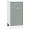 Шкаф нижний с 1-ой дверцей и ящиком Квадро Аквамарин/Белый 816*400*481