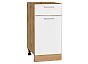 Шкаф нижний с 1-ой дверцей и ящиком Квадро Белый/Дуб Вотан 816*400*481