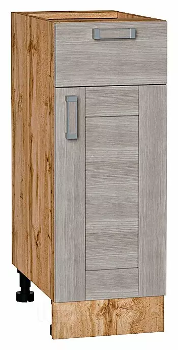 Шкаф нижний с 1-ой дверцей и ящиком Лофт Cappuccino Veralinga Дуб Вотан 816*300*480