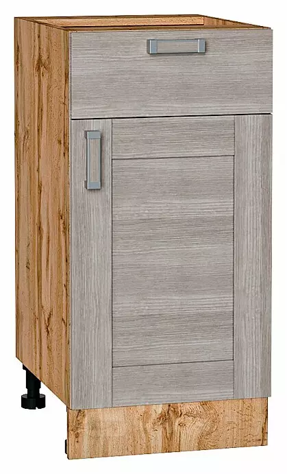 Шкаф нижний с 1-ой дверцей и ящиком Лофт Cappuccino Veralinga Дуб Вотан 816*400*478