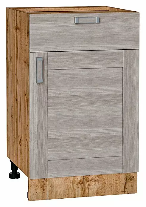 Шкаф нижний с 1-ой дверцей и ящиком Лофт Cappuccino Veralinga Дуб Вотан 816*500*480