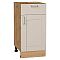 Шкаф нижний с 1-ой дверцей и ящиком Лофт Cream Silk/Дуб Вотан 816*400*478 Шкаф нижний с 1-ой дверцей и ящиком Лофт Cream Silk/Дуб Вотан 816*400*478