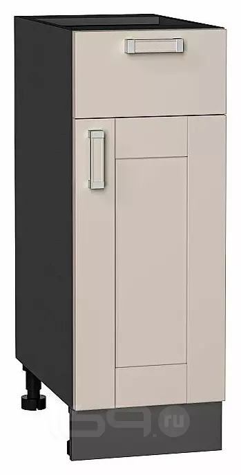 Шкаф нижний с 1-ой дверцей и ящиком Лофт Cream Silk/Graphite 816*300*480