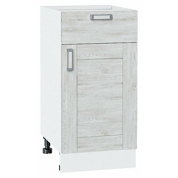 Шкаф нижний с 1-ой дверцей и ящиком Лофт Nordic Oak/Белый 816*400*478