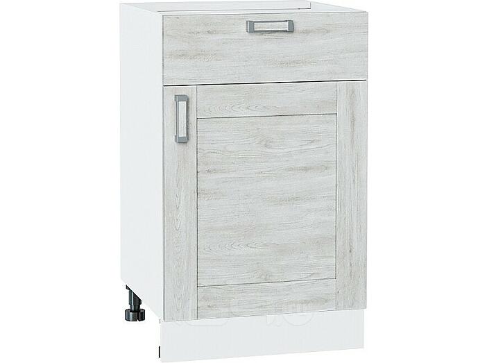 Шкаф нижний с 1-ой дверцей и ящиком Лофт Nordic Oak/Белый 816*500*480
