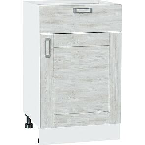 Шкаф нижний с 1-ой дверцей и ящиком Лофт Nordic Oak/Белый 816*500*480