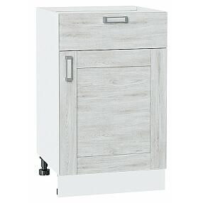 Шкаф нижний с 1-ой дверцей и ящиком Лофт Nordic Oak/Белый 816*500*480