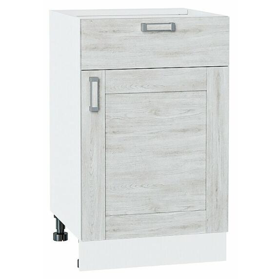 Шкаф нижний с 1-ой дверцей и ящиком Лофт Nordic Oak/Белый 816*500*480