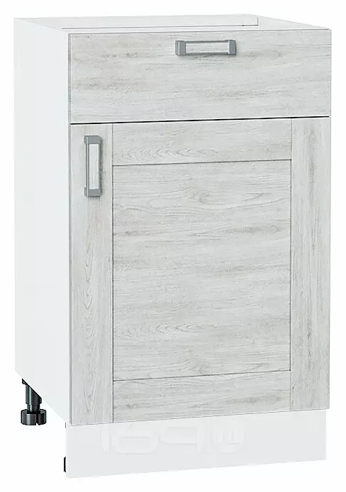 Шкаф нижний с 1-ой дверцей и ящиком Лофт Nordic Oak/Белый 816*500*480