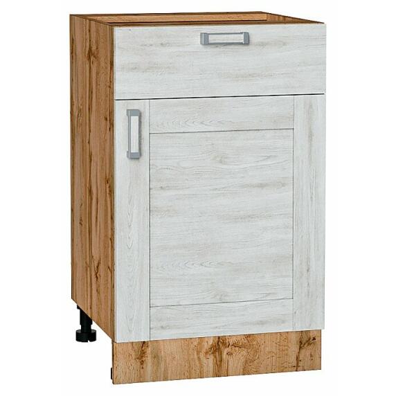 Шкаф нижний с 1-ой дверцей и ящиком Лофт Nordic Oak/Дуб Вотан 816*500*480